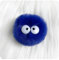 Hrlace Kunstpelz Pom Pom Bälle 5cm Pompons Bommel Cartoon Augen Elfen Staub Pompon mit Elastischer Schlaufe Abnehmbare DIY Pelz Pom Poms für Taschen Schlüsselanhänger Zubehör Saphirblau 5 Stück