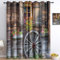 Gardinen Blickdichter H166 x B150 cm, Landhaus Holzstruktur Gedruckt Vorhang Verdunkelung mit Ösen für Schlafzimmer Wohnzimmer, Polyester Geräuschreduzierung Braun Gardinen
