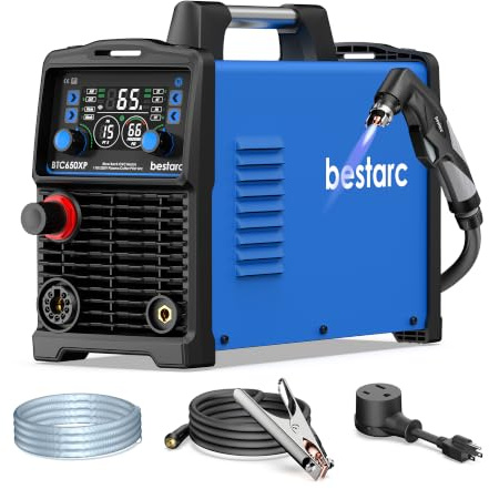 Bestarc Plasmaschneider, 65 Amp Blow Back Pilot Arc Technologie, 110 V/220 V Doppelspannung, Nicht-HF, CNC-Plasmaschneidmaschine, digitales Bildschirmdisplay (BTC650XP 11GEN 110 V/220 V)