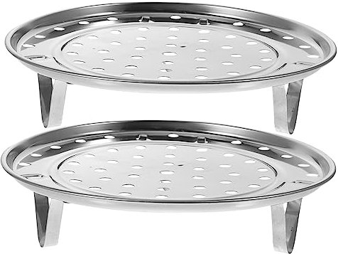 Garneck 2 Piezas Buque De Vapor Soporte De Rejilla De Vapor Rejilla De Enfriamiento Olla De Vapor Vapor Olla Vaporera Para Tamales Vaporera Vegetal Silver Acero Inoxidable