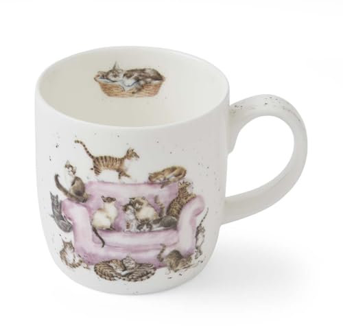 Wrendale Designs Cattitude Mug, Pink