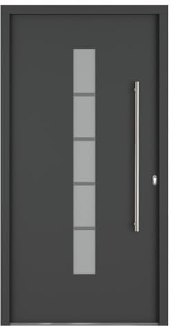 HORI® Haustür Eingangstür Aluminium Kunststoff Komplettset | Haus Eingangstür mit 5-fach Verriegelung | Wärmeschutzglas I Farbe: Anthrazit (innen Weiß) I DIN Rechts I Modell: Chain I 200 x 100 cm