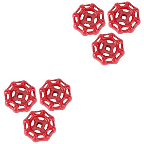 Veemoon 3 Stück Handrad 8mm Für Wasserhähne - Robustes Rotes Eisen Ventilgriff-Set Für Absperrventile Kugelhahn Und Schrägsitzventile Ideal Für Garten Und Haushalt