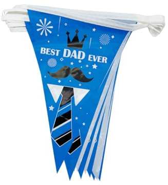 Vatertagsdekorationen, hängende Banner, Best Dad Ever, dreieckige Flaggen, blaue Wimpelkette, Väter, Geburtstagsdekorationen, Girlande, Vatertag, Erntedankfest, Party, Zuhause, Bar