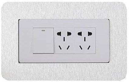 DWUENT Light Switch Surround, Light Switch Cover Plates, Finger Plates for Lights Switches, 2 Pcs Silver White, Wall Mounted Decoration for UK Standard Switches (7.5x15.5cm)