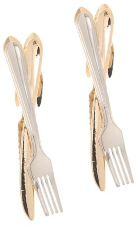 Healvian 2pcs Unique Metal Fork Tie Clips Men’s Suit Accessories Business Wedding Professional Attire Tie Pins for Men