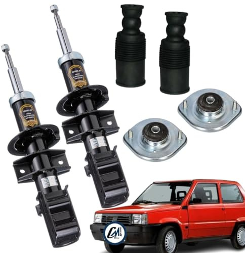 KIT 2 AMMORTIZZATORI + TAMPONI ANT + SUPPORTI ANT PER PANDA (141)