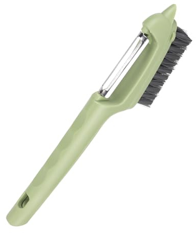 2-in-1 Vegetable Brush Scrubber, Veggie Wash Brush with Peeler for Potato Carrot Cucumber Detachable Fruit Cleaning Scrubber Kitchen Tools (Green)