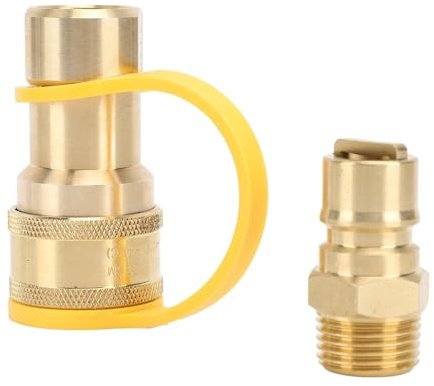 Yechiry Raccords à Connexion Rapide pour Gaz 1/2 Pouces avec étanchéité Sécurisée pour Camping-cars, Remorques et Camionnettes – Kit de Connecteurs en Laiton 3 Pièces