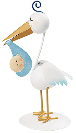 Storch blau, ca. 18 cm, metall