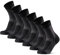 DANISH ENDURANCE Leichte Merino Wolle Wandersocken, Sommer Wollsocken, Unisex, für Herren & Damen, 3 Paar, Schwarz, 35-38