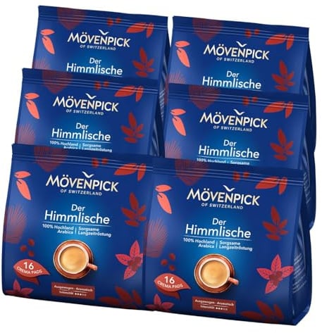 Mövenpick DER HIMMLISCHE 6x16 Kaffeepads á 112g (672g) - Premium Kaffee, 96 Pads