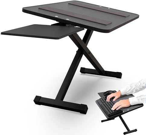KT3 Computer Keyboard Stand for Desk - Height Adjustable Riser to Standing Height, Wrist-Friendly With Mouse Stand, Lift and Negative Tilt