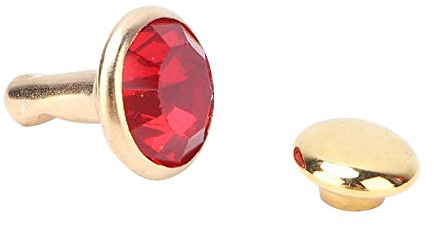 50Pcs Ohrstecker, Niet Tack Kristall Spikes für Lederdeko Gürtel Handtasche(rot)