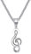 dsanbo Damen Herren Schmuck 55cm Kette Anhänger Musik Note Notenschlüssel Edelstahl Halskette