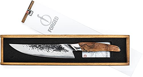 Forged Kochmesser Katai, 20cm, Aus japanischem VG10 Stahl, Von Hand in 5 Schichten geschmiedet, Verpackt in Einer luxuriösen Holzkiste