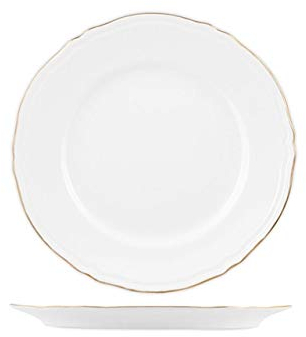 SWEET HOME Assiette Plate en Porcelaine Blanche avec Fil d'or cod.TP00711AU cm 2,5h diam.27 by Varotto & Co.