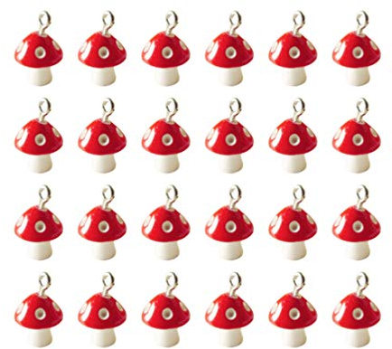 Healifty 30 StüCk Pilz Charms AnhäNger, Diy Schmuckherstellung ZubehöR FüR Halsketten, ArmbäNder, Ohrringe, SchlüSselanhäNger, Dekorative Accessoires