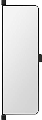 Armario Espejo de Cuerpo Entero, Deslizante y Giratorio - Puerta Abatible Lateral, Plegable - Marco Negro