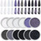 Laza 12 Farben Nagelglitzer-Puder, schimmernder Zucker-Effekt, Glitzer, Schwarz, Weiß, Staub, Sand, Puder, Süßigkeitenmantel, Maniküre, Nagelkunst, Dekoration für Nagelkunst