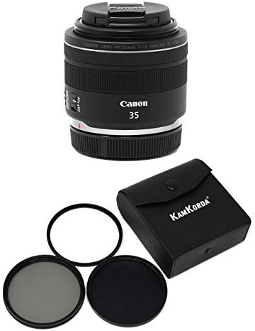 KamKorda Lens Filter Kit 52mm + RF 35mm f/1.8 IS Macro STM Camera Lens, RF-Mount Lens/Full-Frame Format, STM Stepping AF Motor, Optical Image Stabilizer, Customizable Control Ring + 2 Year Warranty