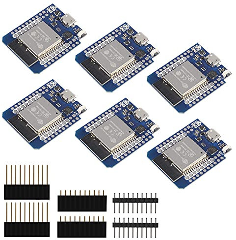 6 PCS ESP32 NodeMCU Board Live Mini Kit für ESP32 WiFi Modul Bluetooth Internet of Development Board Based ESP8266 Voll funktionsfähig mit Pins für WeMos DIY Kit