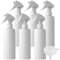 ZEOABSY Pack of 6 Empty 250ml White Refillable Spray Bottles, 150 ml Plastic Misting Bottles Trigger Sprayer for Cleaning, Gardening, Travel Beauty, Barber Shop Essential + 1 x Funnel