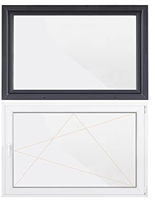 Bastion Fenster Kellerfenster 1 Flügel Dreh-Kipp 2-fach Verglasung RC2 BA außen anthrazit/innen weiß 70 mm Profil (800x500 mm Rechts)