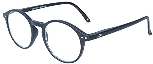 MONTANA Fertig-Lesebrille/-hilfe aus Kunststoff mit Federscharnier in Schwarz + 2,00 dpt