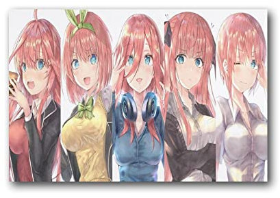 Go Toubun No Hanayome Kunstposter Nakano Nino Wandkunst Poster Scroll Leinwand Gemälde Bild Wohnzimmer Dekor Heimgerahmt 20 x 30 cm