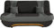 Sofa mit Schlaffunktion und Bettkasten, Couch für Wohnzimmer, Schlafsofa Federkern Sofagarnitur Polstersofa Wohnlandschaft mit Bettfunktion 194x92x94 - FEBA - Schwarz + Grau (Alova 04 + Alova 10)