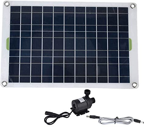 Pompe à Eau Solaire, Kit de Pompe de Fontaine Solaire Panneau 50W 800L/h 12V Système D'alimentation Soler DC sans Balais à Faible Bruit avec Fil pour la Circulation de L'eau de Jardin Bassin de Bain D