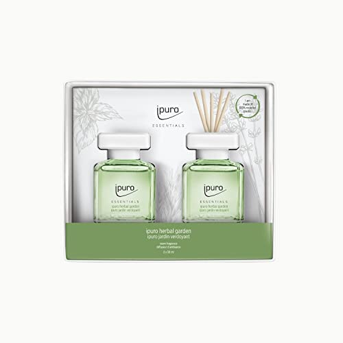 ipuro herbal garden Raumduft Set mit herben Rosmarin & blumigem Lavendel - angenehmer Raumerfrischer für ein frisches Duft-Erlebnis - ipuro Lufterfrischer Wohnung mit Duftstäbchen 2 x 50ml