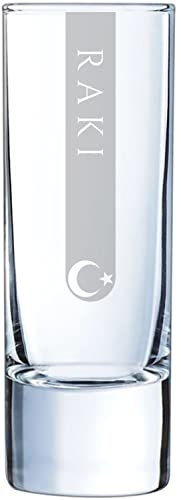 Raki Gläser 6cl 2x | 5 Größen verfügbar 6cl 2er Set | Spülmaschinenfest | Rakiglas mit Gravur 2 Stück