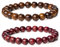 Farfume Natürliche Armbänder für Frauen - Glück Edelstein Armband mit Reiki-Behandlung und Kristallen - Echte Steine & Edelsteine (Tigerskin-Holz & Rosenholz)