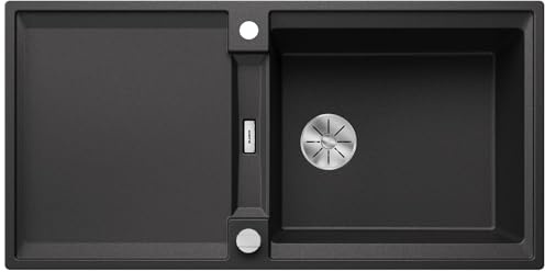 BLANCO ADIRA XL 6 S | Granitspüle aus SILGRANIT anthrazit | [100x50x21,2 cm] | für 60 cm breite Unterschränke | Reinigungsfreundlich | Großes Becken | reversibel