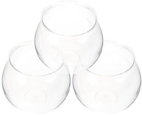 minkissy 3st Goldfischglas -Aquarium Blumenschale Runde Vase Panzerfisch Klarer Behälter Fischbehälter Mini-vase Kleines Plastik Sturzprävention Das Haustier Reisen Schildkrötenbecken