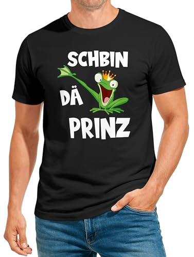 MoonWorks® Herren T-Shirt Fasching Karneval Frosch Prinz Kostüm Verkleidung Last Minute Faschingskostüme Männer Funshirt