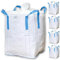 BIG BAG 90x90x110 cm Groß - Hohe Stabilität bis 1500kg, Entsorgung BigBags mit 4 Schlaufen (BigBag mit Füllschürze, 5er Pack)