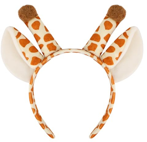 EVERMARKET Plush Giraffe Ears Headband Horns Headband,Halloween Christmas Festival Theme Party Animal Cosplay Costume Headwear (Giraffe)