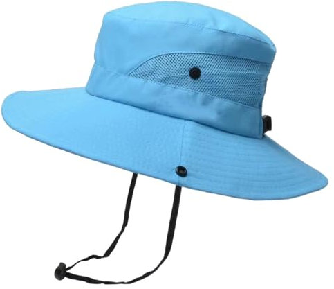 SRZYMJ Western Strohhut Sommerhut Sonnenhut Westernhut Cowboyhut Strandhut Damen - Frühling-Sommer Herbst-Winter Blau