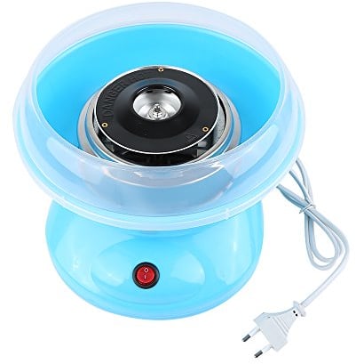 Zuckerwattemaschine für zu Hause, das Original, rot, mit 10 Stäbchen & Messlöffel im nostalgischen Retro-Design, Cotton Candy Floss Maschine, elektrisch, Candy Floss Maker (Typ A, Blau)
