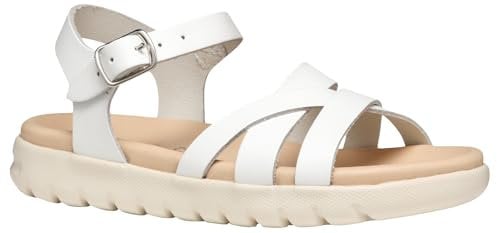 Geox J Sandal SOLEIMA Gir, Sandalia, White, 38 EU