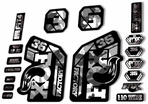 Fork Replacement Decal Sticker Compatibale for Fox 36 2021 Series White Camo (Matte)