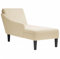 vidaXL Chaiselongue, Indoor Lounge Sofa mit Kissen Rechter Armlehne, Gepolsterte Recamiere für Wohnzimmer Schlafzimmer Büro, Polsterliege, Creme Stoff