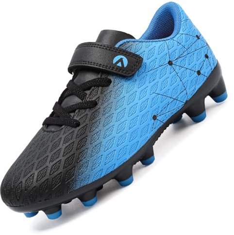LECYGNB Boys Football Boots Kids Girls Athletics Training Astro Turf Soccer Shoes Teenager Profession Competition Indoor Outdoor Sneakers Unisex Blue Black UK 4