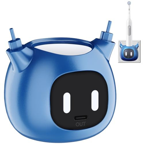 Teeteck Electric Toothbrush Charger - Inductive Wall Charger Compatible with Philips, Oral-B, AQUASONIC & More induction Charging Electric Toothbrush,TypeG 3-Pin Plug in Charger (Blue)