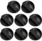 Hotop Self-Adhesive Floor Door Stoppers Oval Stainless Steel Door Stop Mounted Half Moon Wall Protector with Glues for Hard Floor Glass(Black,8 Pcs)