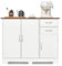 GiantexUK Buffet Sideboard, Wooden Storage Cabinet with Adjustable Shelf, 2 Drawers and 3 Doors, Freestanding Kitchen Cupboard for Living Room Dining Room Hallway (White + Brown, 110 x 40 x 78cm)