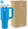 Mont-Clair Tumbler 40oz - Mug Isotherme avec Paille Couvercle Poignée - Gourde boissons chaudes et froides - Froid pendant 10 heures - Glacé pendant 48 heures - 1200ml - Bleu
